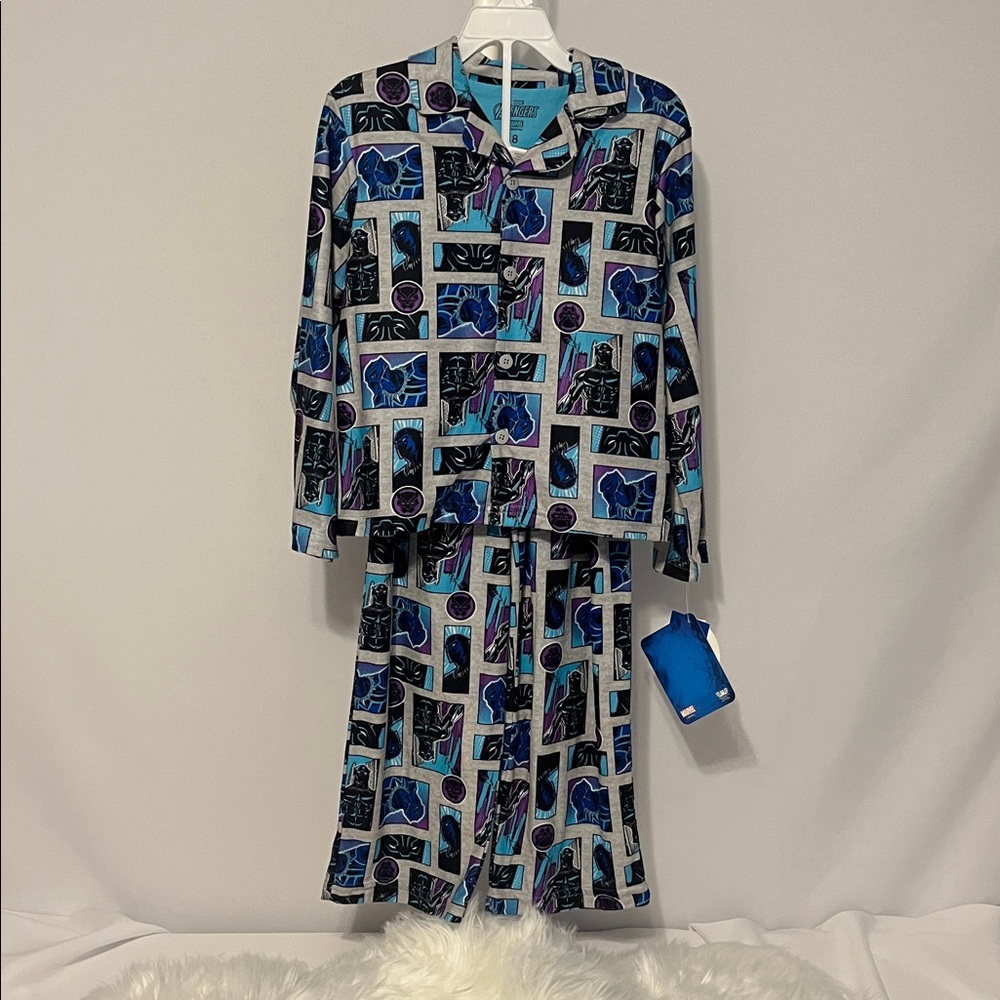 Marvel Avengers Boy’s 2-pc Coat Style Pajama Set, Size 8